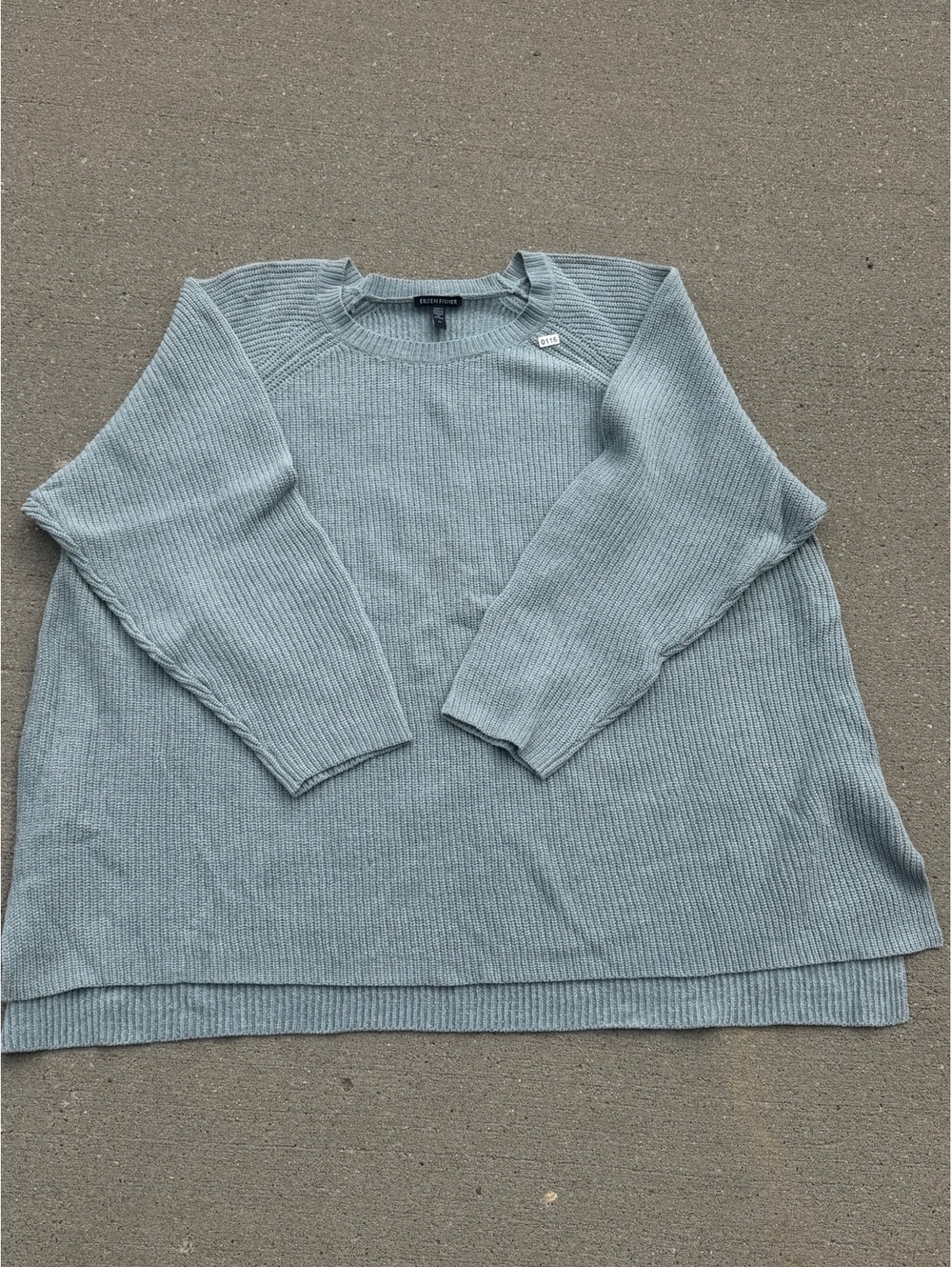 Eileen Fisher Organic Cotton Light Blue Pullover Sweater 2X